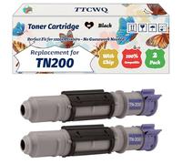Compatible for Brother TN200 Toner Cartridge Work for Brother HL-760Plus HL-8000P HL-8200P HL-8250P HL-8650P IntelliFax Printers (2-Pack Black)