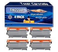 Compatible for Brother TN2210 Toner Cartridge, Work for Brother HL-2240 Mono HL-2250 Mono DCP-7065 DCP-7060 DCP-7070 Printers, Toner Cartridge (4 Pack Black)