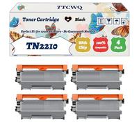 Compatible for Brother TN2210 Toner Cartridge Work for Brother MFC-7860 MFC-7360 MFC-7460 FAX-2840 Fax Machine Printers, with Chip, High Yield 2600 Pages, High-Definition Printing (4 Pack Black)