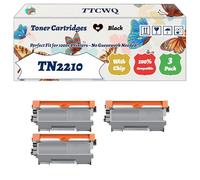 Compatible for Brother TN2210 Toner Cartridges Work for Brother HL-2240 HL-2240D HL-2250 Printers, with Chip, High Yield 2600 Pages, High-Definition Printing (3 Pack Black)