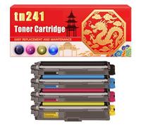 Compatible for Brother tn241 DCP-9020 MFC-9330 MFC-9340 MFC-9140 DCP-9015 TN-241 Toner Cartridge Printers, With Chip Large Capacity 2500 Pages (4-Pack BK/C/M/Y)