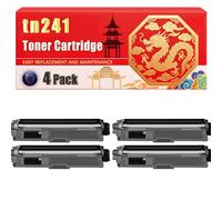 Compatible for Brother tn241 DCP-9020 MFC-9330 MFC-9340 MFC-9140 DCP-9015 TN-241 Toner Cartridge Printers, With Chip Large Capacity 2500 Pages (4 Pack Black)