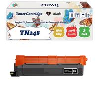 Compatible for Brother TN248 Toner Cartridge Work for Brother MFC-L3760CDW HL-L8230CDW Colour HL-L8240CDW Colour MFC-L8340CDW Printers (3 Pack Black)