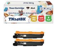 Compatible for Brother TN248BK TN248C TN248M TN248Y Toner Cartridge Work for Brother HL-L3240CDW HL-L8230cdw MFC-L3740CDWE Printers (2 Pack Black)