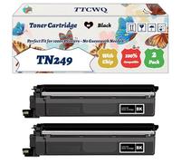 Compatible for Brother TN249 Toner Cartridge Work for Brother HL-L8230CDW HL-L8240CDW MFC-L8340CDW MFC-L8390CDW Printers, with Chip, High Yield 4500 Pages, High-Definition Printing (2 Pack Black)