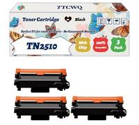 Compatible for Brother TN2510 Toner Cartridge Work for Brother MFC-L2800DW MFC-L2827DWXL MFC-L2860DW TN-2510 Printers, with Chip, High Yield 1200 Pages, High-Definition Printing (3 Pack Black)