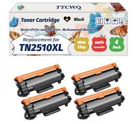 Compatible for Brother TN2510XL TN-2510XL Toner Cartridge Work for Brother HL-L2445DW HL-L2447DW HL-L2460DW HL-L2460DWXL Printers (4 Pack Black)
