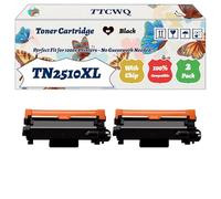 Compatible for Brother TN2510XL Toner Cartridge Work for Brother MFC-L2800DW MFC-L2827DWXL MFC-L2860DW Printers, with Chip, High Yield 3000 Pages, High-Definition Printing (2-Pack Black)
