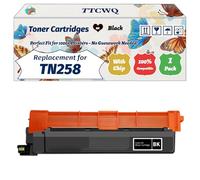 Compatible for Brother TN258 Toner Cartridges Work for Brother DCP-L3520cdw L3560cdw MFC-L3755 Printers, with Chip, High Yield 3000 Pages, High-Definition Printing (1 Pack Black)