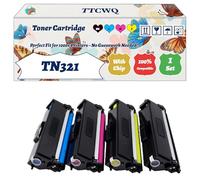 Compatible for Brother TN321 Toner Cartridge Work for Brother HL-L8250CDN HL-L8350CDW DCP-L8400CDN DCP-L8450 MFC-L8650CDW Printers (4-Pack BK/C/M/Y)