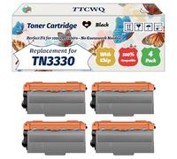 Compatible for Brother TN3330 Toner Cartridge Work for Brother HL-6180DW HL-6180DWT MFC-8510DN MFC-8520DN MFC-8950DW Printers (4 Pack Black)