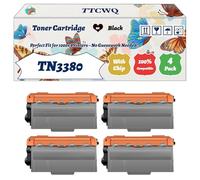Compatible for Brother TN3380 Toner Cartridge Work for Brother DCP-8250 DCP-8110 MFC-8520 MFC-8950 MFC-8510 Printers, with Chip, High Yield 3000 Pages, High-Definition Printing (4 Pack Black)