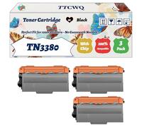 Compatible for Brother TN3380 Toner Cartridge Work for Brother DCP-8250 DCP-8110 MFC-8520 MFC-8950 MFC-8510 Printers, with Chip, High Yield 3000 Pages, High-Definition Printing (3 Pack Black)