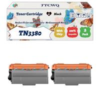 Compatible for Brother TN3380 Toner Cartridge Work for Brother DCP-8250 DCP-8110 MFC-8520 MFC-8950 MFC-8510 Printers, with Chip, High Yield 3000 Pages, High-Definition Printing (2-Pack Black)
