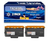 Compatible for Brother TN3430 Toner Cartridge, Work for Brother DCP-L5500DN DCP-L6600DW HL-L5050DN HL-L5200DW HL-L6300DW HL-L6400DWT HL-L5100DN Printers, Toner Cartridge (2-Pack Black)