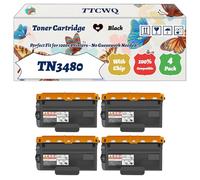 Compatible for Brother TN3480 Toner Cartridge Work for Brother MFC-L6900DW MFC-L6800DW MFC-L6900DWT MFC-L5700DN MFC-L6800DWT Printers (4 Pack Black)