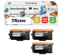 Compatible for Brother TN3600 Toner Cartridge Work for Brother HL-L6415DN Mono MFC-L6710DW MFC-L6910DN Printers (3 Pack Black)