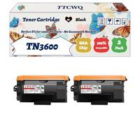 Compatible for Brother TN3600 Toner Cartridge Work for Brother HL-L6415DN Mono MFC-L6710DW MFC-L6910DN Printers (2-Pack Black)