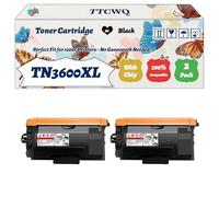 Compatible for Brother TN3600XL Toner Cartridge Work for Brother HL-L5210 HL-L5215DN DCP-L5510DW MFC-L5710 MFC-L5715DN HL-L6210DW Printers (2-Pack Black)