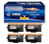 Compatible for Brother TN3600XL Toner Cartridge, Work for Brother HL-L6415DN Mono MFC-L6710DW MFC-L6910DN MFC-L6915DN Printers, Toner Cartridge (4 Pack Black)