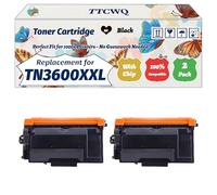 Compatible for Brother TN3600XXL Toner Cartridge Work for Brother DCP-L5510DW HL-L5210DN HL-L5210DW HL-L5215DN Printers, with Chip, High Yield 11000 Pages, High-Definition Printing (2-Pack Black)