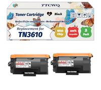Compatible for Brother TN3610 Toner Cartridge Work for Brother HL-L6210DW MFC-L6710DW HL-L6410DN MFC-L6910DN Printers (2-Pack Black)