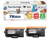 Compatible for Brother TN3610 Toner Cartridge Work for Brother HL-L6210DW MFC-L6710DW HL-L6410DN MFC-L6910DN Printers (2-Pack Black)