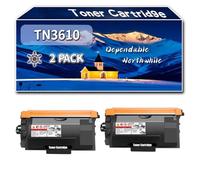 Compatible for Brother TN3610 Toner Cartridge, Work for Brother HL-L6210DW MFC-L6710DW HL-L6410DN MFC-L6910DN HL-L6415DN Printers, Toner Cartridge TN-3610 (2-Pack Black)