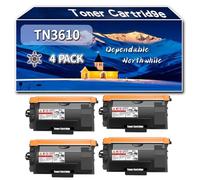 Compatible for Brother TN3610 Toner Cartridge, Work for Brother HL-L6210DW MFC-L6710DW HL-L6410DN MFC-L6910DN HL-L6415DN Printers, Toner Cartridge TN-3610 (4 Pack Black)