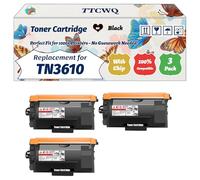 Compatible for Brother TN3610 Toner Cartridge Work for Brother HL-L6210DW MFC-L6710DW HL-L6410DN MFC-L6910DN Printers (3 Pack Black)