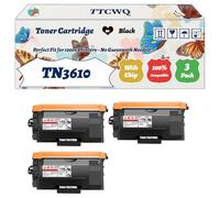 Compatible for Brother TN3610 Toner Cartridge Work for Brother HL-L6210DW MFC-L6710DW HL-L6410DN MFC-L6910DN Printers (3 Pack Black)