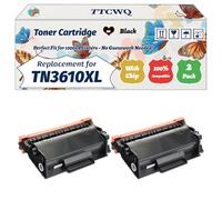 Compatible for Brother TN3610XL Toner Cartridge Work for Brother HL-L6210DW HL-L6210DWT Printers, with Chip, High Yield 8000 Pages, High-Definition Printing (2-Pack Black)