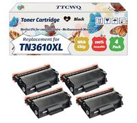 Compatible for Brother TN3610XL Toner Cartridge Work for Brother HL-L6210DW HL-L6210DWT Printers, with Chip, High Yield 8000 Pages, High-Definition Printing (4 Pack Black)