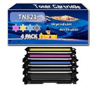 Compatible for Brother TN821 Toner Cartridge, Work for Brother HL-L9430CDN HL-L9470CDN MFC-L9630CDN MFC-L9670CDN Printers, Toner Cartridge (4-Pack BK/C/M/Y)