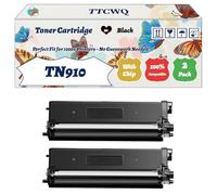 Compatible for Brother TN910 Toner Cartridge Work for Brother HL-L9310CDW MFC-L9570CDW Printers, with Chip, High Yield 9000 Pages, High-Definition Printing (2 Pack Black)
