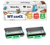 Compatible for Brother WT-320CL Waste Box Work for Brother MFC-L8650CDW MFC-L8900CDW MFC-L9570CDWMT Printers (2-Pack Black)