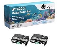 Compatible for Brother WT100CL Waste Toner Box, Work for Brother DCP-9040 CN DCP-9042 CDN DCP-9042 CN DCP-9045 CDN DCP-9045 CN Printers, Waste Toner Box WT-100CL (2-Pack Black)