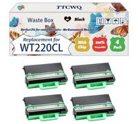 Compatible for Brother WT220CL Waste Box Work for Brother DCP-9017CDW DCP-9020CDW DCP-9020CDW Printers, with Chip, High Yield 30000 Pages, High-Definition Printing (4 Pack Black)