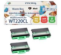Compatible for Brother WT220CL Waste Box Work for Brother DCP-9017CDW DCP-9020CDW DCP-9020CDW Printers, with Chip, High Yield 30000 Pages, High-Definition Printing (3 Pack Black)