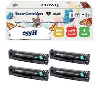 Compatible for Canon 055H Toner Cartridges Work for Canon i-SENSYS LBP-662Cdw LBP-663Cdw LBP-664Cx Printers, with Chip, High Yield 8600 Pages, High-Definition Printing (4 Pack Black)