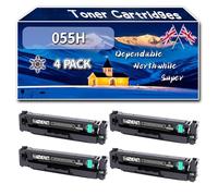 Compatible for Canon 055H Toner Cartridges, Work for Canon i-SENSYS LBP-662Cdw LBP-663Cdw Printers (4 Pack Black)