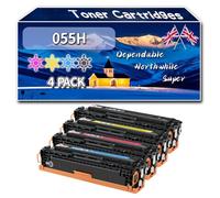 Compatible for Canon 055H Toner Cartridges, Work for Canon i-SENSYS LBP-662Cdw LBP-663Cdw Printers (4-Pack BK/C/M/Y)
