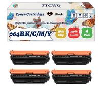 Compatible for Canon 064BK/C/M/Y Toner Cartridges Work for Canon i-SENSYS LBP722Cdw LBP732Cdw MF832Cdw MF842Cdw Printers, with Chip, High Yield 7000 Pages, High-Definition Printing (4 Pack Black)