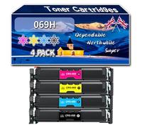 Compatible for Canon 069H Toner Cartridges, Work for Canon imageCLASS MF752Cdw LBP673Cdw MF753Cdw MF753Cdw LBP674Cx LBP674Cdw Printers, Toner Cartridges 069 CRG-069 CRG-069H (4-Pack BK/C/M/Y)