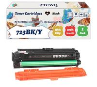 Compatible for Canon 723BK/Y Toner Cartridges Work for Canon i-SENSYS LBP-7750cdn Printers, with Chip, High Yield 6000 Pages, High-Definition Printing (1 Pack Black)