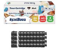 Compatible for Canon 8516B002 8517B002 8518B002 8519B002 Toner Cartridge Work for Canon imageRUNNER Advance C250i imageRUNNER Advance C350iF imageRUNNER Advance Printers (4 Pack Black)