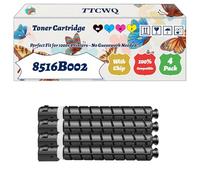 Compatible for Canon 8516B002 8517B002 8518B002 8519B002 Toner Cartridge Work for Canon imageRUNNER Advance C250i imageRUNNER Advance C350iF imageRUNNER Advance Printers (4-Pack BK/C/M/Y)