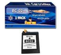 Compatible for Canon BC-02 Ink Cartridges, Work for Canon BJ-230 BJ-5 BJC-1000 BJC-1010 BJC-150 BJC-210 BJC-220 BJC-240 Printers, Ink Cartridges (1 Pack Black)
