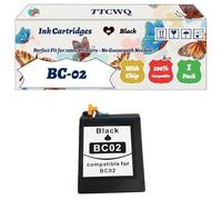 Compatible for Canon BC-02 Ink Cartridges Work for Canon BJC-255SP BX-200 Fax B170 Fax B190 Fax B200 Fax B200e Fax Printers (1 Pack Black)
