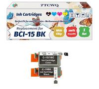 Compatible for Canon BCI-15 Ink Cartridges Work for Canon Bubble Jet i70 Bubble Jet i80 Bubble Jet Printers (1 Set)